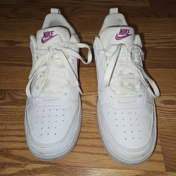 Nike Court Borough Low Recraft Kids Sneakers White and Pink - Picture 2 of 6